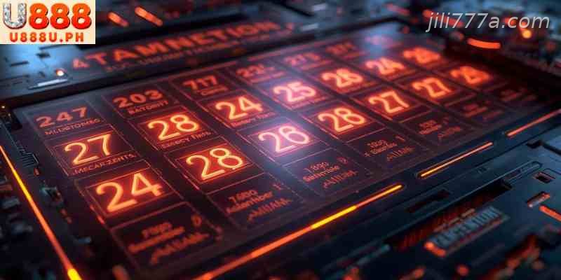 Online lotto ticket number selection interface